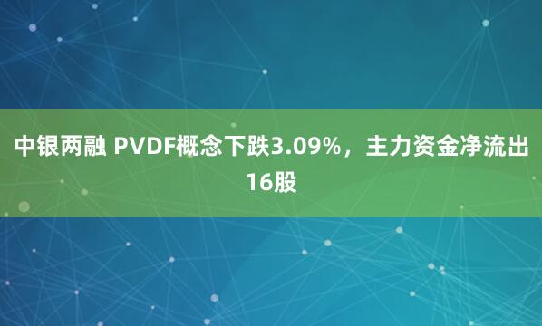 中银两融 PVDF概念下跌3.09%，主力资金净流出16股
